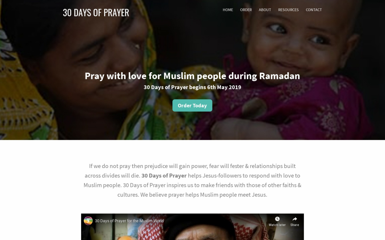 Screenshot of 30 Days of Prayer for the Muslim World
